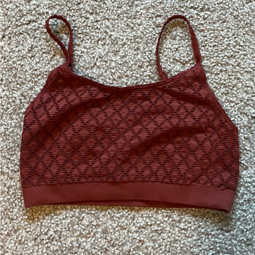 Aerie Maroon Textured Bralette